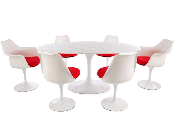 Tisch Saarinen mit 6 Stühlen